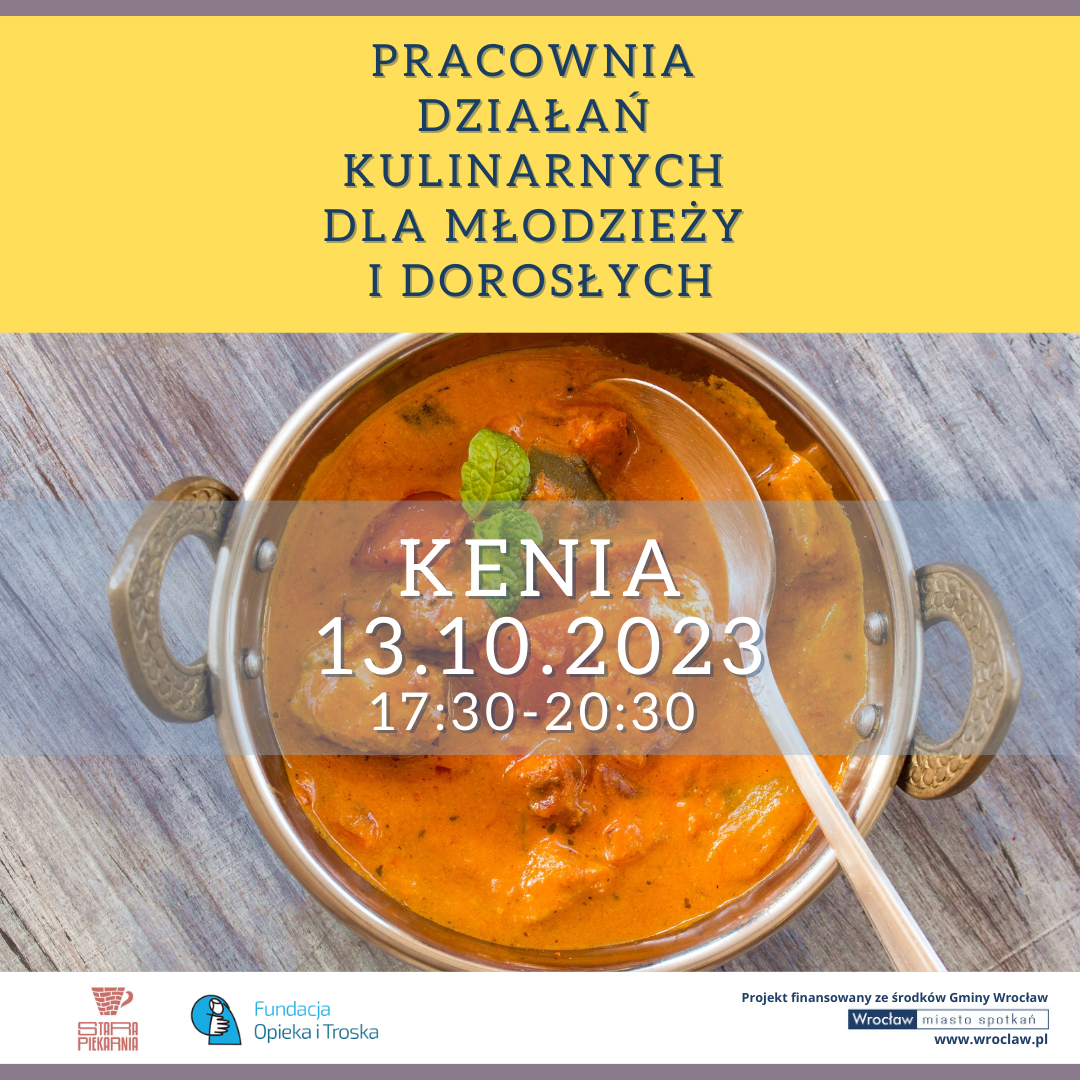 plansza zapowiadająca międzykulturowe warsztaty kulinarne 13.10.2023