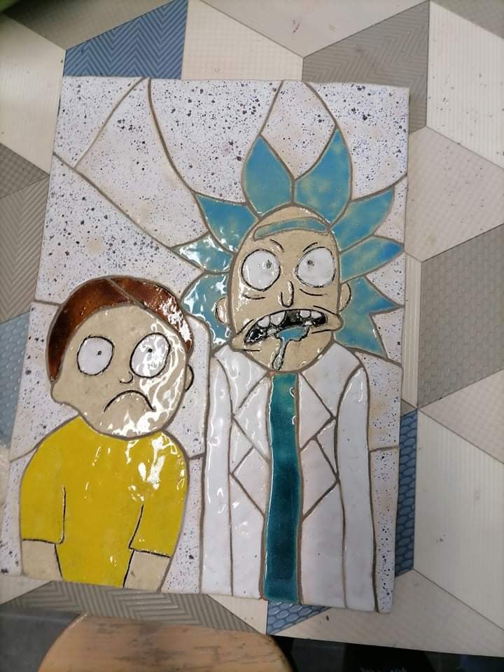 Mozaika: postaci z kreskówki Ricky i Morty