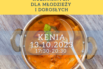 plansza zapowiadająca międzykulturowe warsztaty kulinarne 13.10.2023